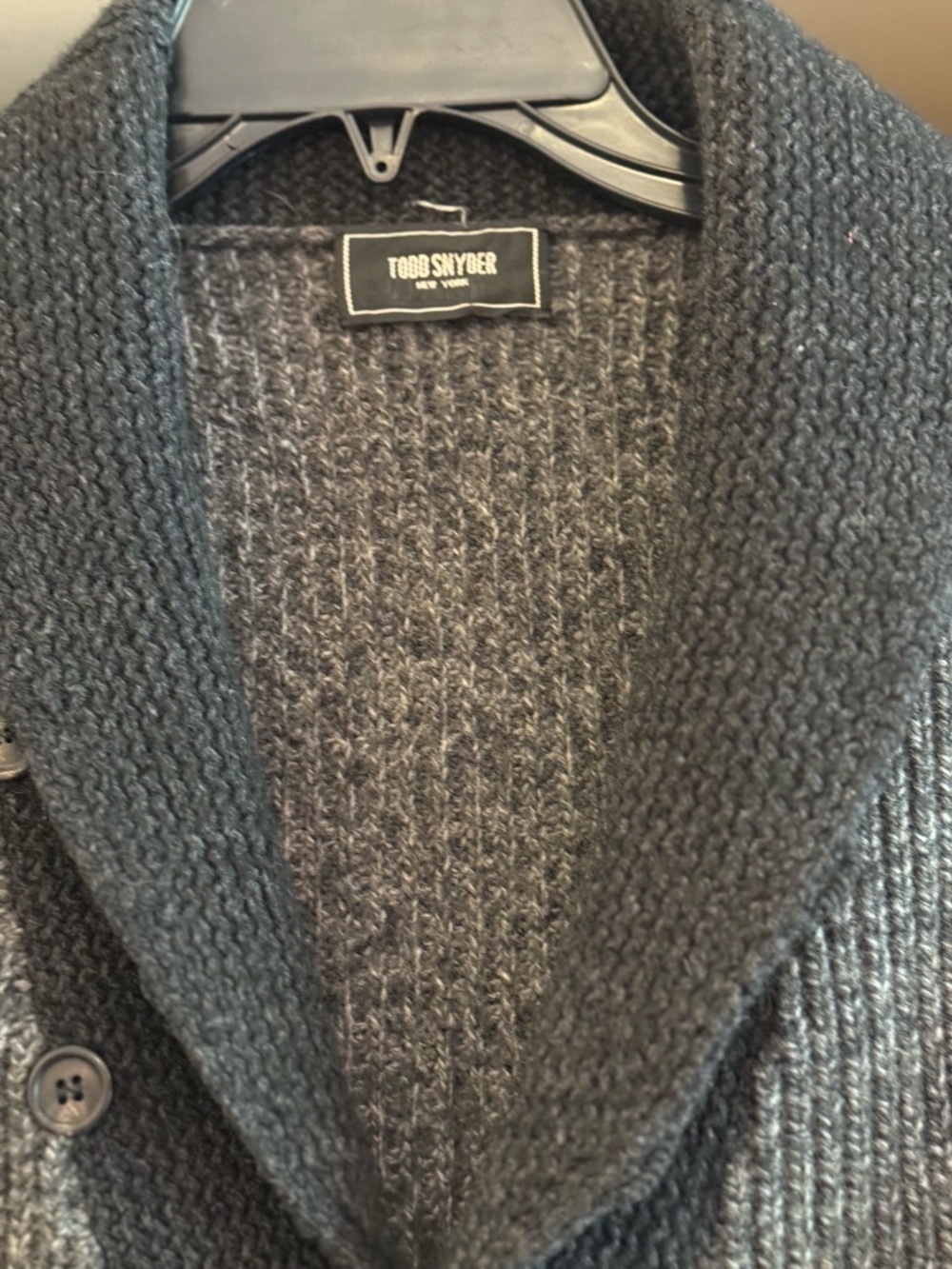 Todd Snyder contrast shawl collar cardigan sweater Medium M ? - Picture 5 of 9